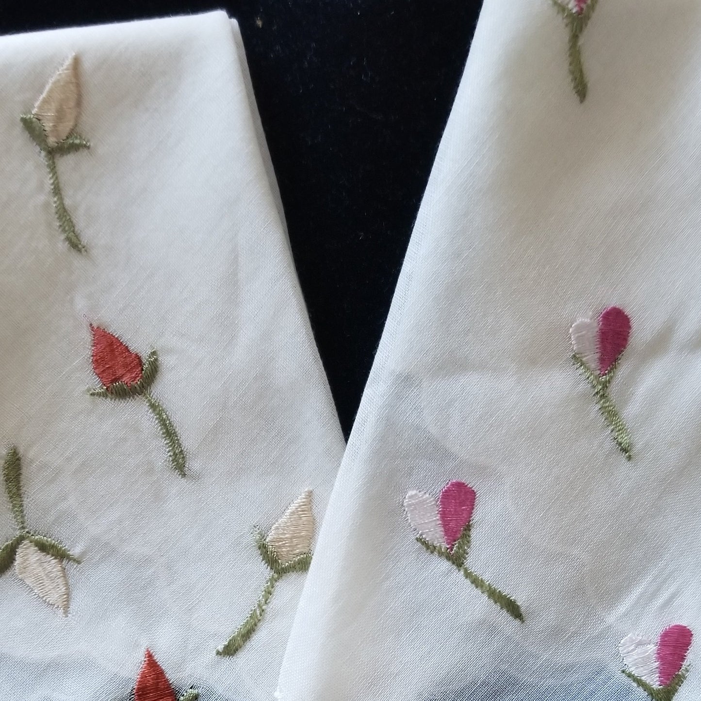 Mid Century Modern Handmade Embroidered Handkerchiefs