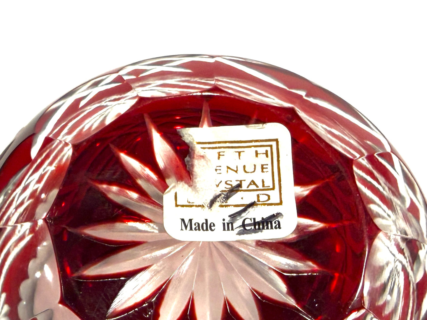 Fifth Avenue Crystal Ruby Red Handcut Bowl