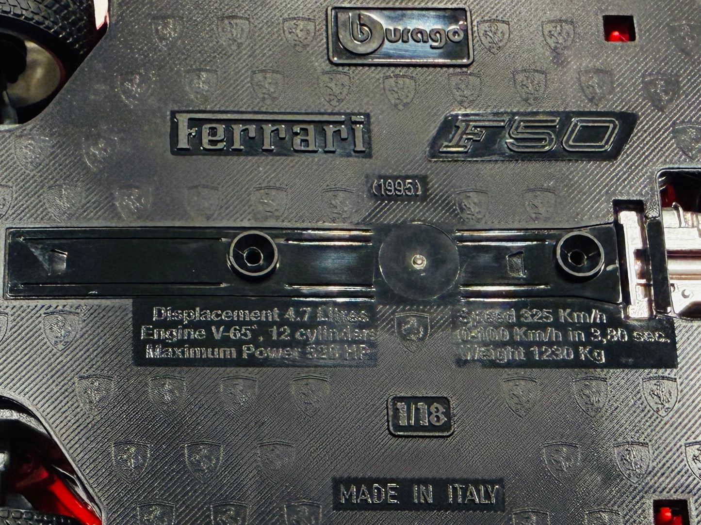 Red Ferrari F 50 Made In Italy Burago Diecast Model Car