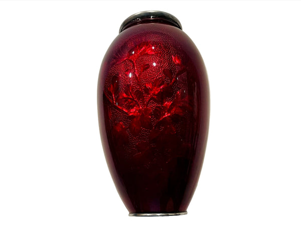 A Pigeon Blood Ginabari Akasuke Style Vase Made In Japan