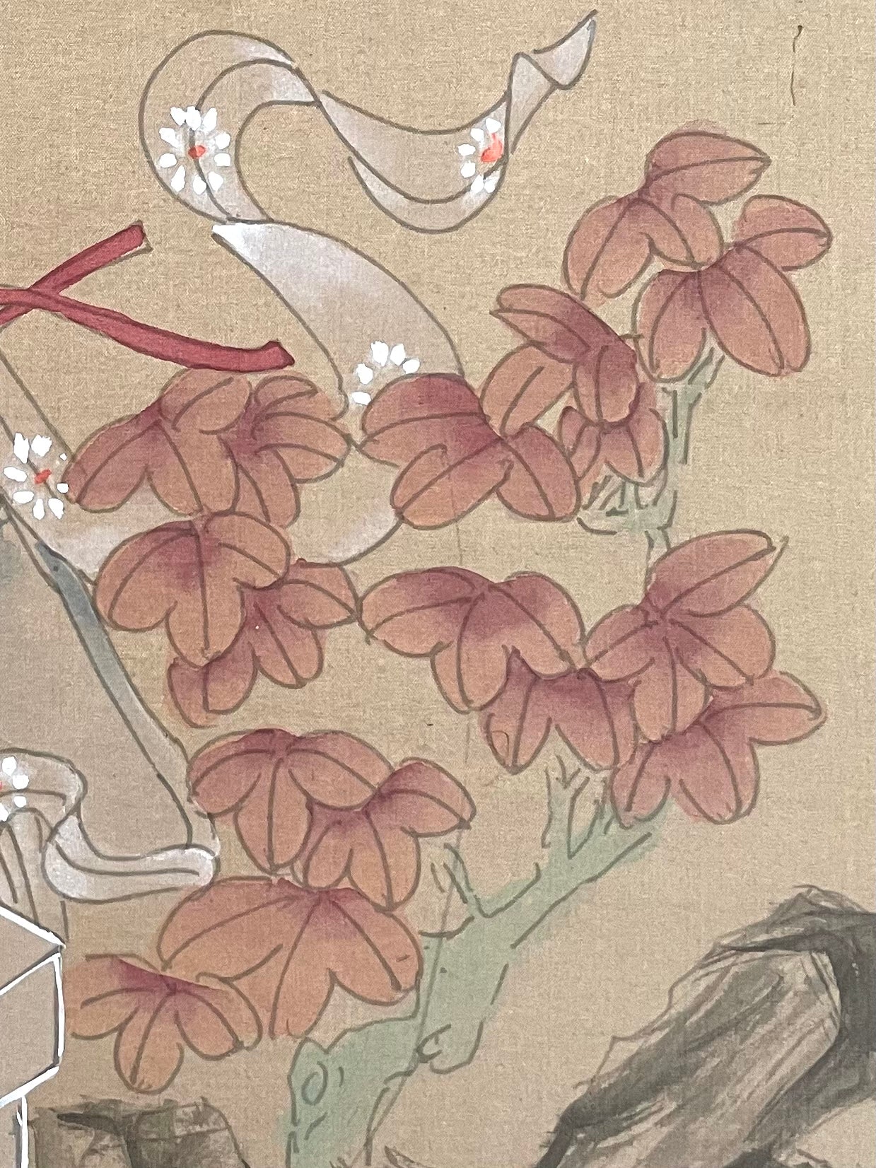 Chinese Poem Autum Leaf Goddes Art Dynasty Signed Painting On Silk