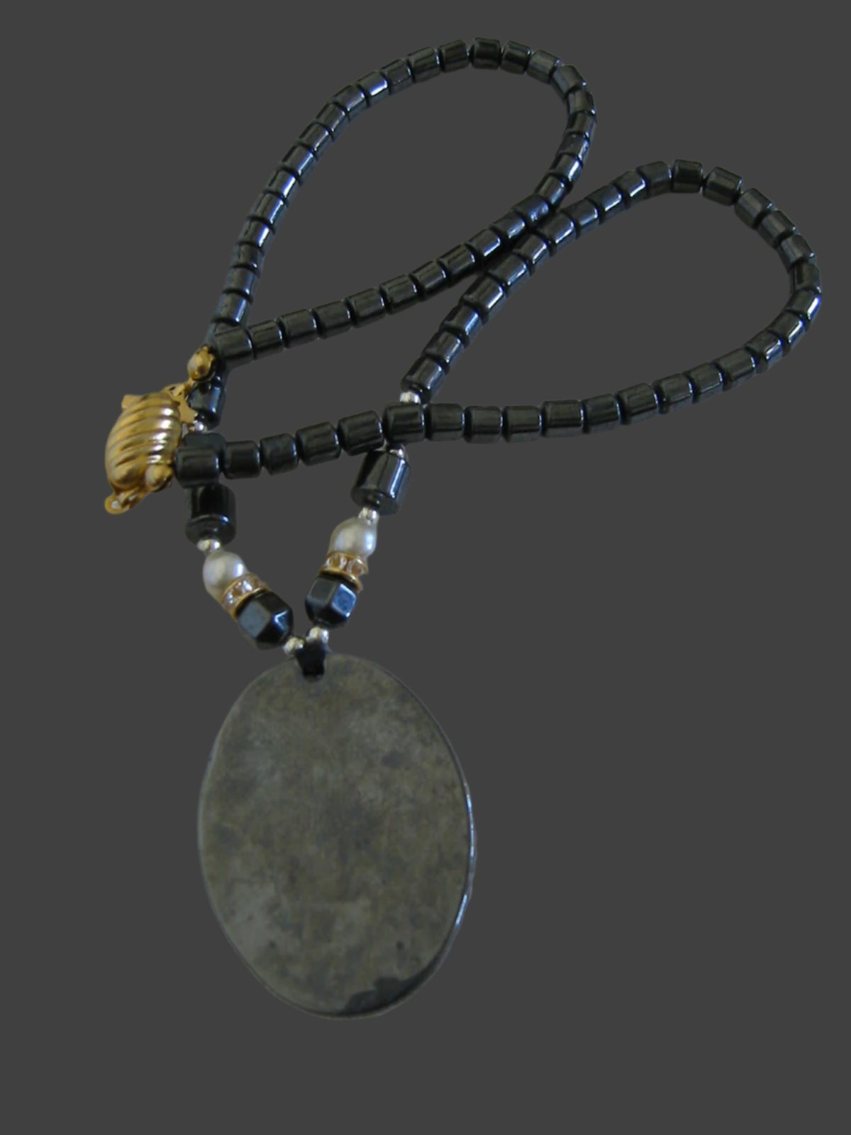 Mucha Inspire Portrait Pendant Beaded Necklace