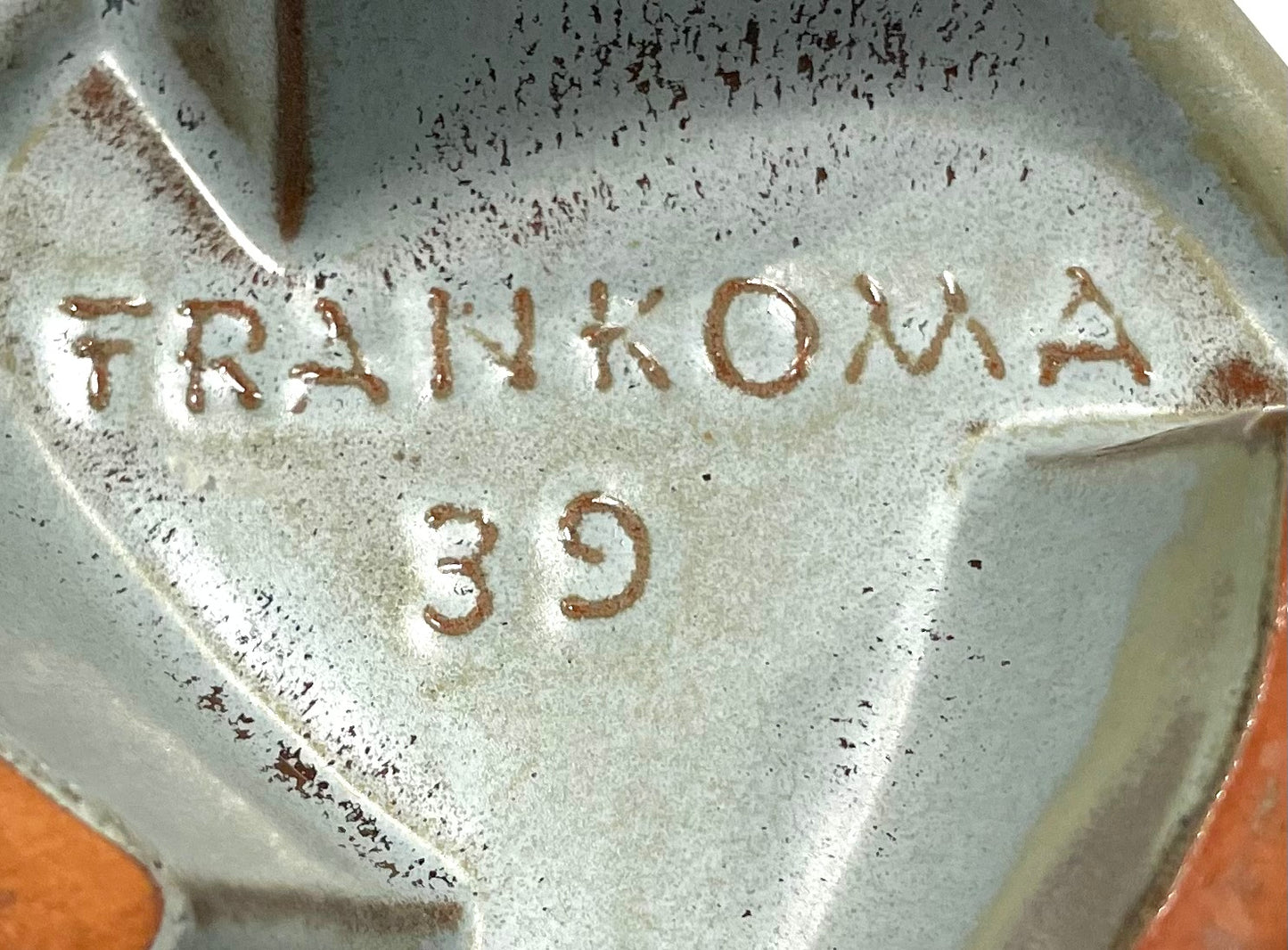 Frankoma 39 Green Vintage Footed Pottery Planter Marked In Relief