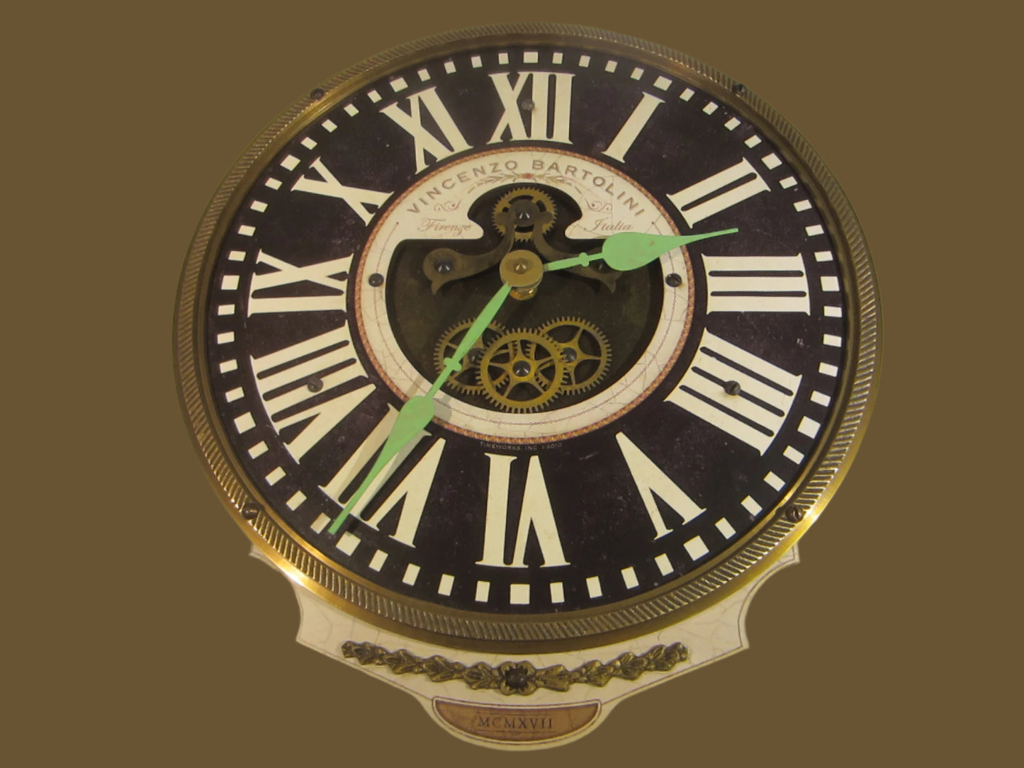 Timeworks USA Quartz Pendulum Clock Vincenzo Bartolini Firenze Italy