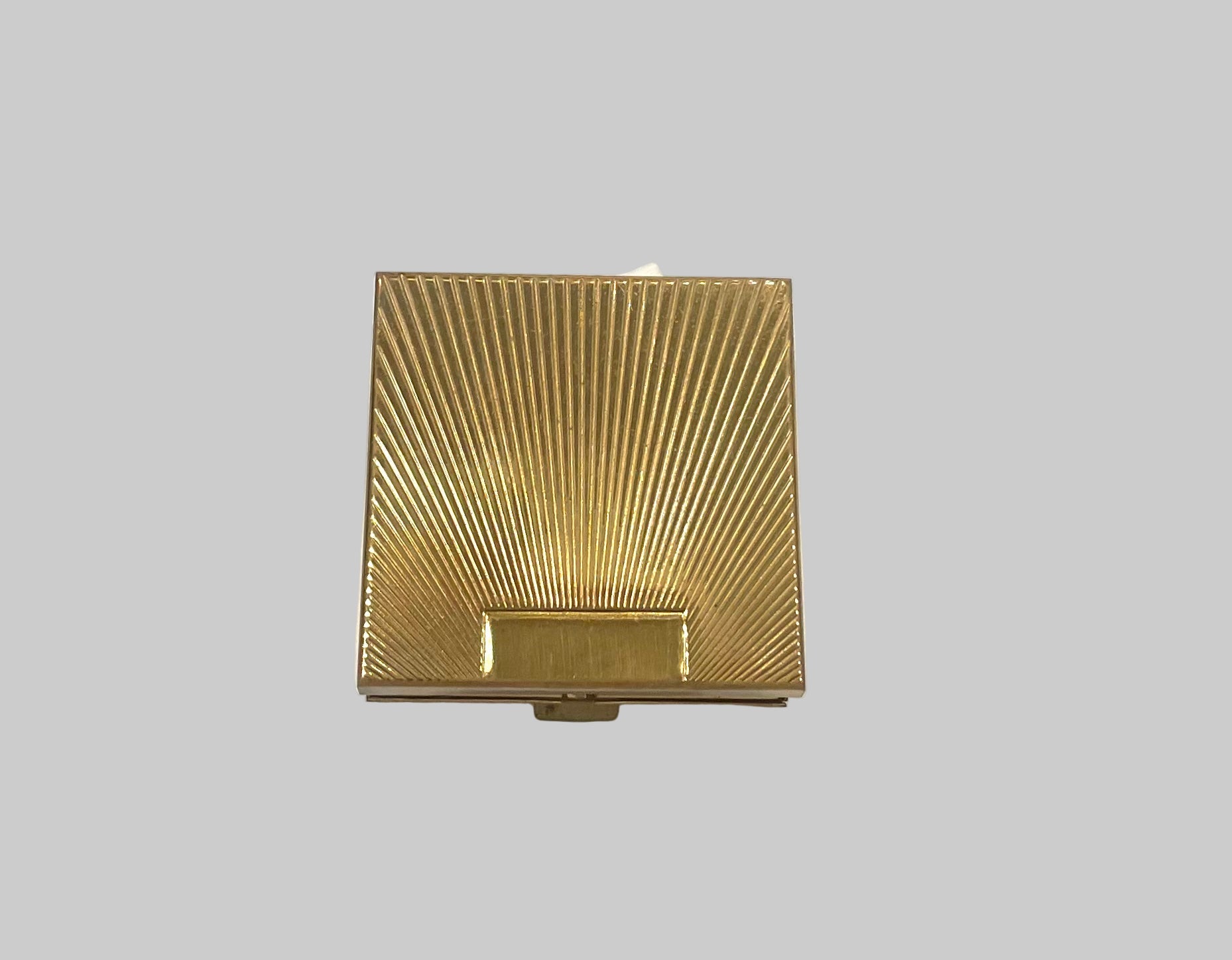 Volupte USA Mid Century Modern Brass Mirrored Miniature Powder Compact
