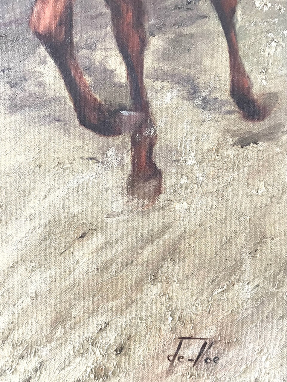 De Voe Equestrian Impresionist Signed Oil On Canvas Polo Game