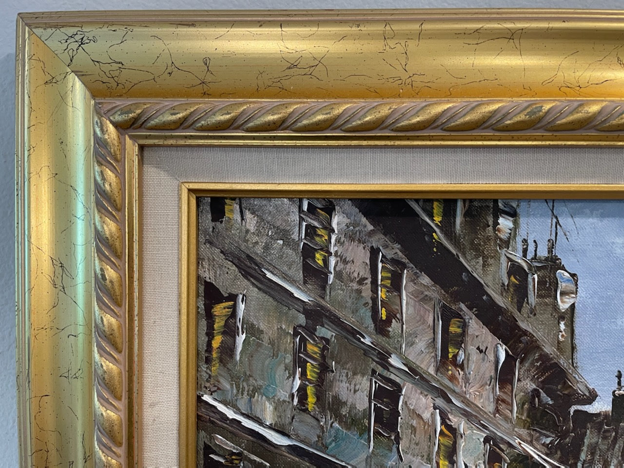 Paris Champs Elysees Impressionist Cityscape Oil On Canvas Signed Fontaine