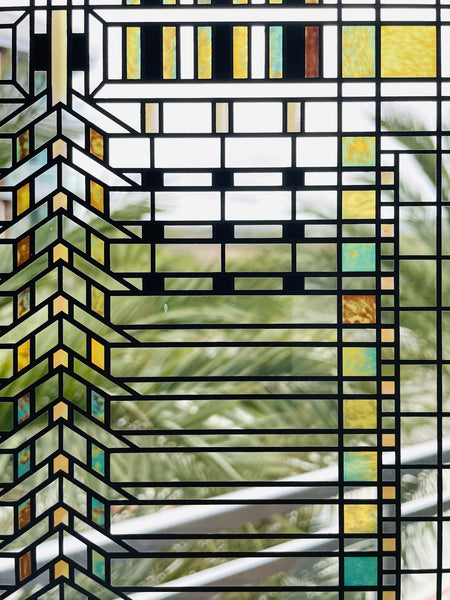 Adopted From A Design By Frank Lloyd Wright Stained Glass Panel