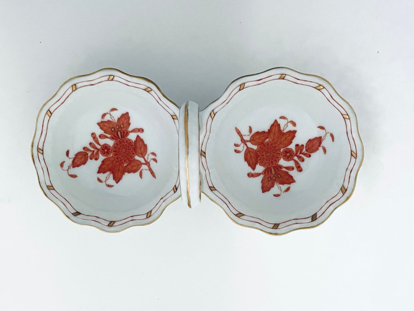 Herend Chinese Bouquet Serving Platter W Twin Open Salt Pepper