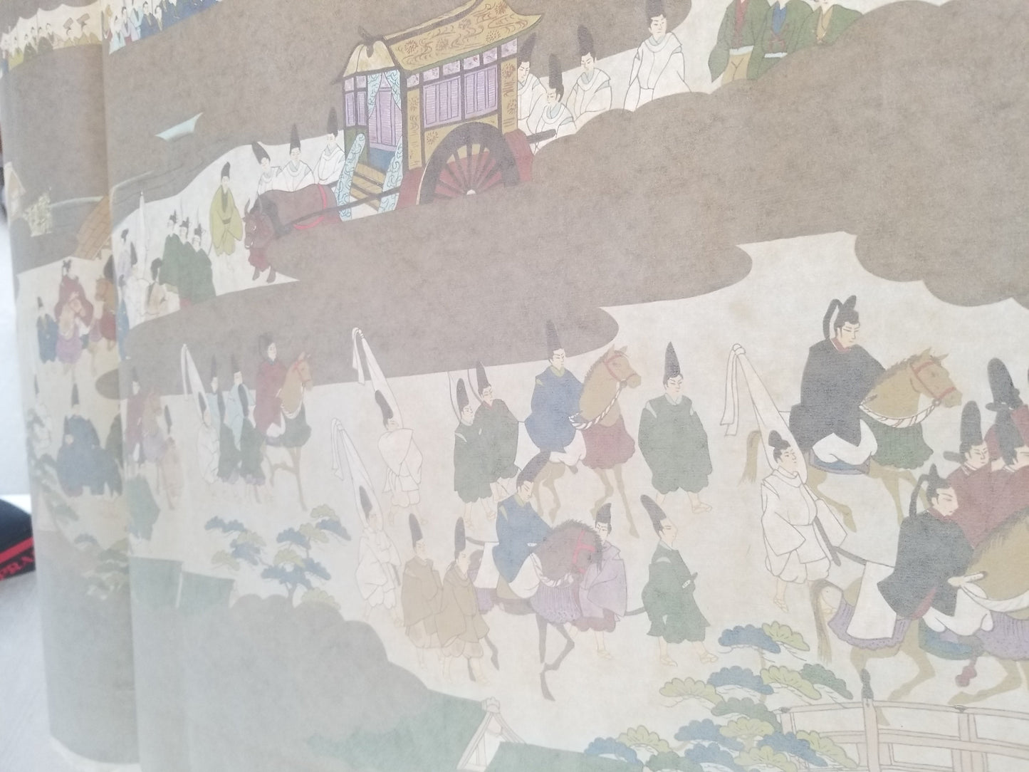 Japan Panoramic View Handscrolled Heian Period Style Landscape Art
