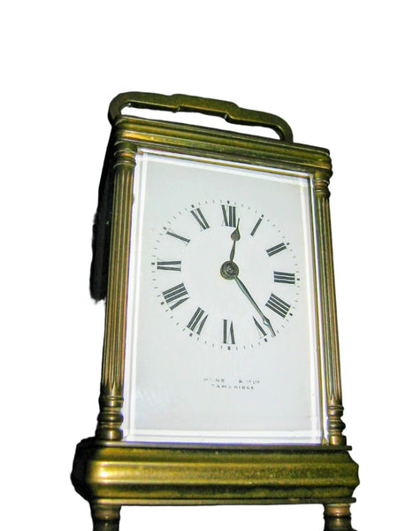Cambridge France Hand Wind Brass Carriage Clock Glass Case