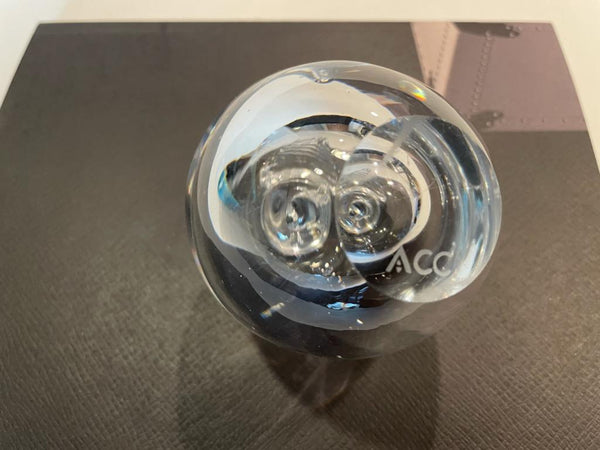 ACC Clear Crystal Apple Signed Paperweight