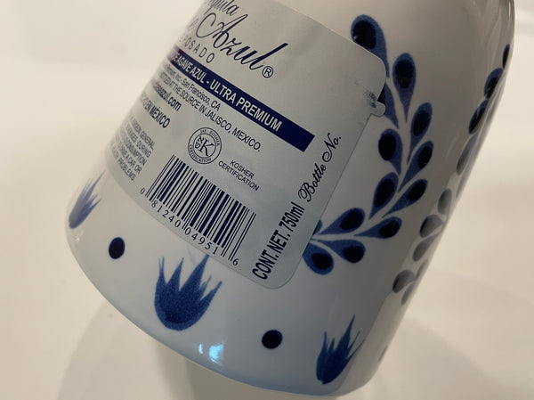 White Porcelain Bottle Cobalt Floral Empty Hand Decorated Decanter