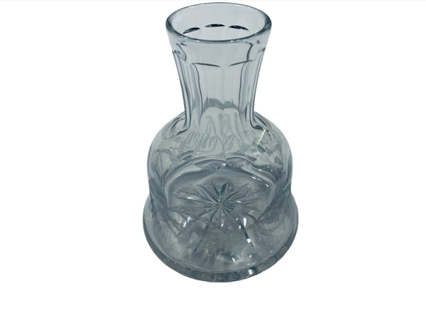 Art Deco Hand Cut Etched Glass Star Base Decanter Carafe 