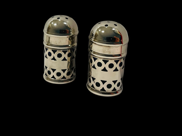 Apex EPNS England Silver Plated Mini Salt Pepper Shakers