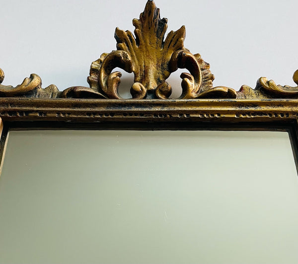 Art Deco Gilt Crest Mirror Marked Italy