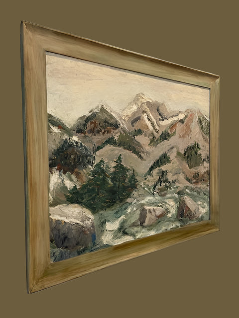 G Waggoner Landscape Forest Scene Mountain View Signed Oil On Panel