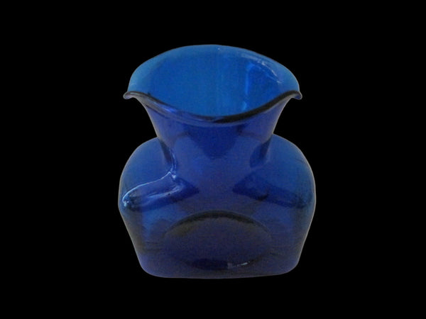 Blenko Cobalt Blue Mid Century Blown Art Glass Vase - Designer Unique Finds 