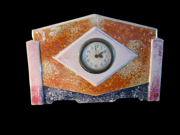 Art Deco Ceramic Hand Winding France Mantle Clock