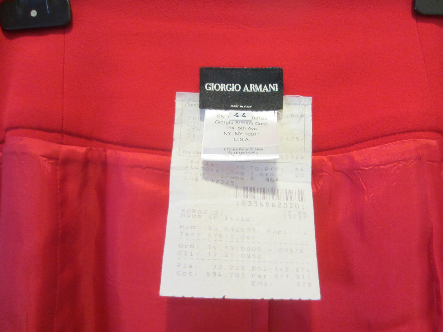 Giorgio Armani Couturier Italy Red Skirt Made In Italy