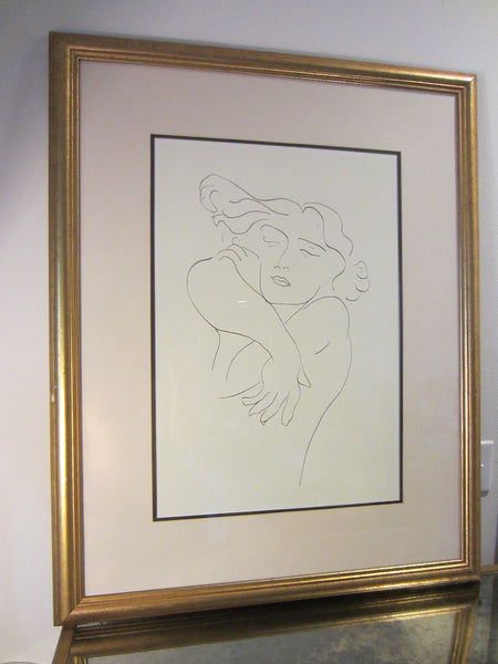 Matisse Style Line Drawing Abstract Surrealism Portrait Print