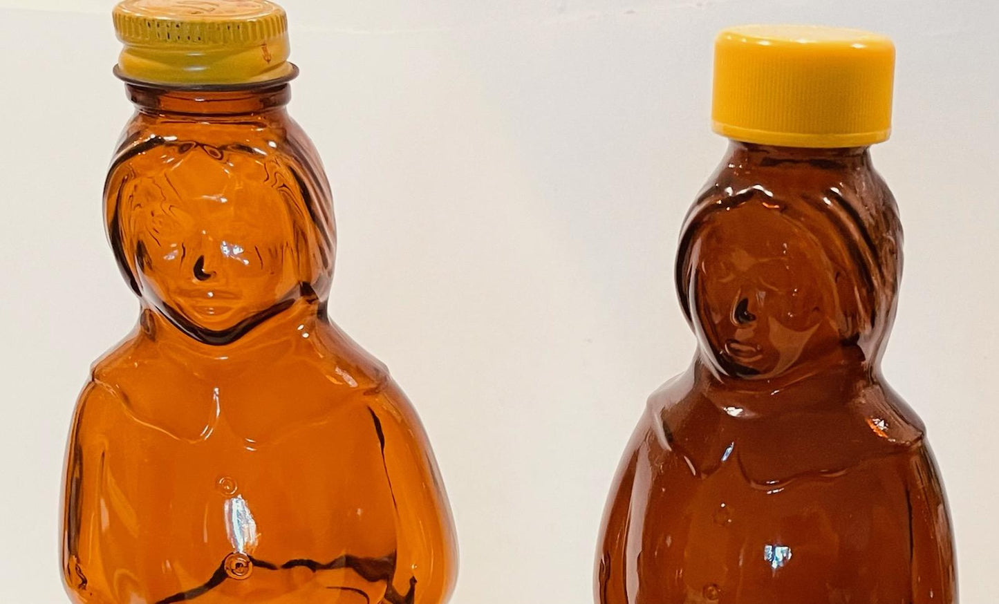 Aunt Jemima Various Sizes Six Brown Glass Bottles Caps Relief Marked