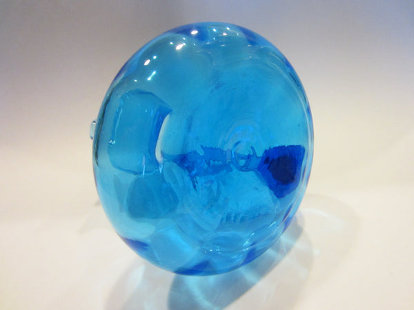 Blue Blown Glass Mid Century Cruet Jug Round Handle - Designer Unique Finds 
 - 4