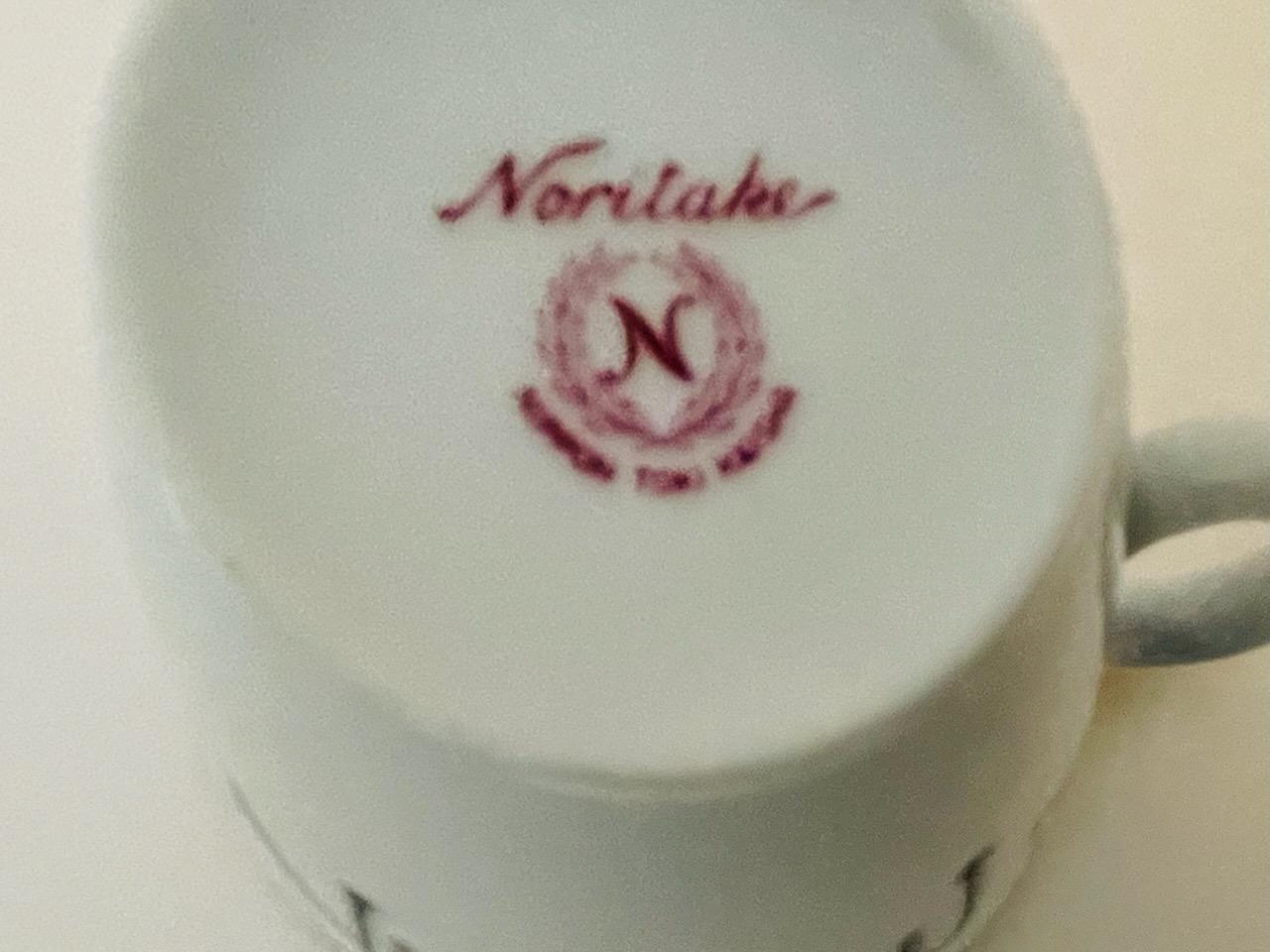 Noritake Abstract Teacups Cream Jar Modern Figures