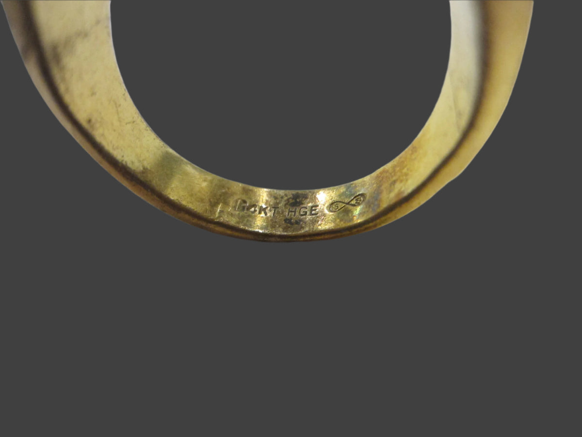 Cocktail Ring Blue Cabochon 14K HGE Symbolized Eternal Connect