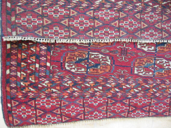 Turkman Bokhara Tekke Area Rug 20th Century Wool On Wool - Designer Unique Finds 