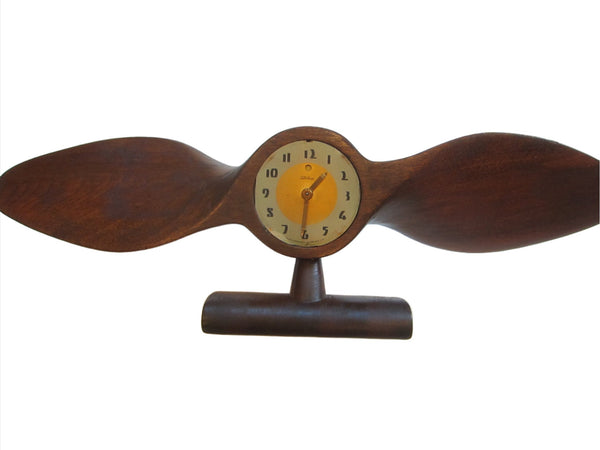 Art Deco Telechron Propeller Plug In Mahogany Decorative Clock