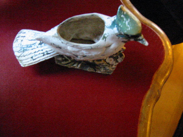 Blue Jay Pottery Planter Bird Hand Colored Signed Numbered - Designer Unique Finds 