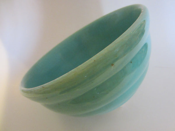 Bauer USA Blue Ring Ware Signed Pottery Bowl - Designer Unique Finds 
 - 3