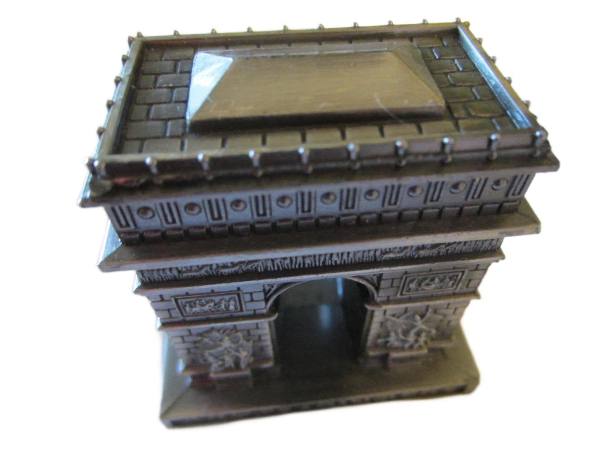 Vintage Miniature Copper Plates Paris Arc De Triomphe Souvenir Eiffel