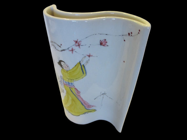 Baatz Ceramics American Signed Abstract Geisha Vase - Designer Unique Finds 
