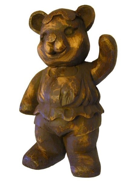 Folk Art Modern Carved Standing Bear Sculpture