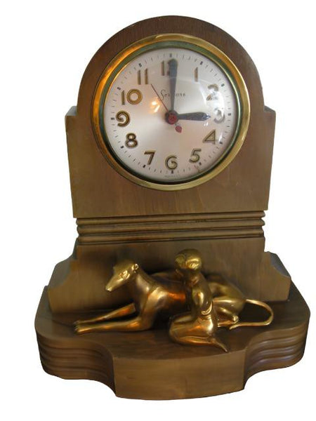 Art Deco Bronze Statue Master Crafters Sessions Clock - Designer Unique Finds 