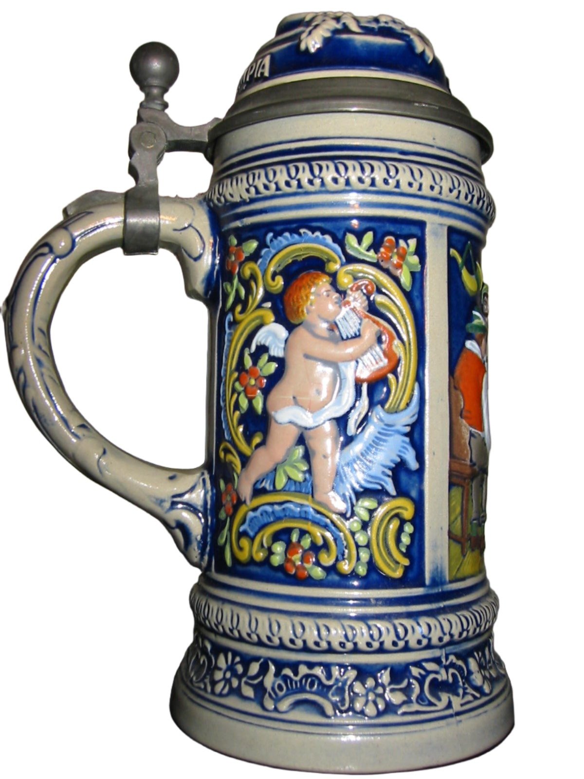 Gerz West Germany Majolica Olympia Beer Cupid Tankard – Designer