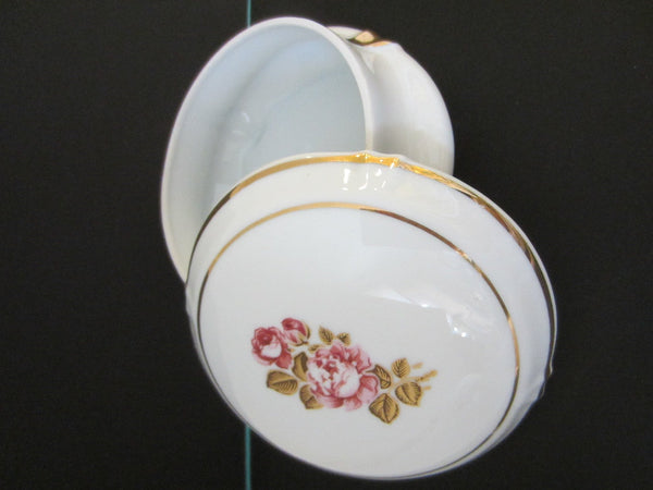 Limoges France Porcelain Box Rose Medallion Gilt Rim - Designer Unique Finds 
 - 3