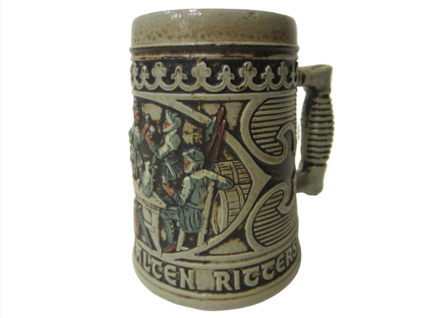 Gerz West Germany Majolica Ceramic Mug Medieval Style Bar Scene - Designer Unique Finds 