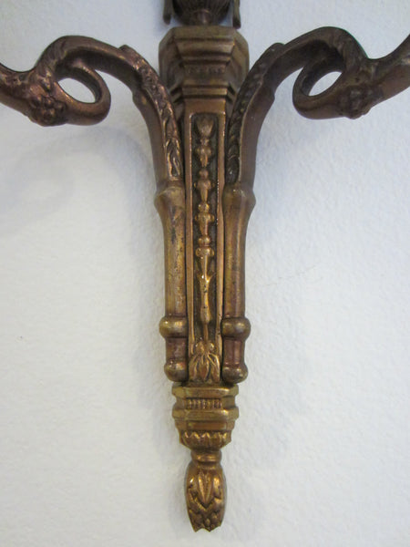 A Hollywood Regency Bronze Wall Sconce Decorative Candle Holder