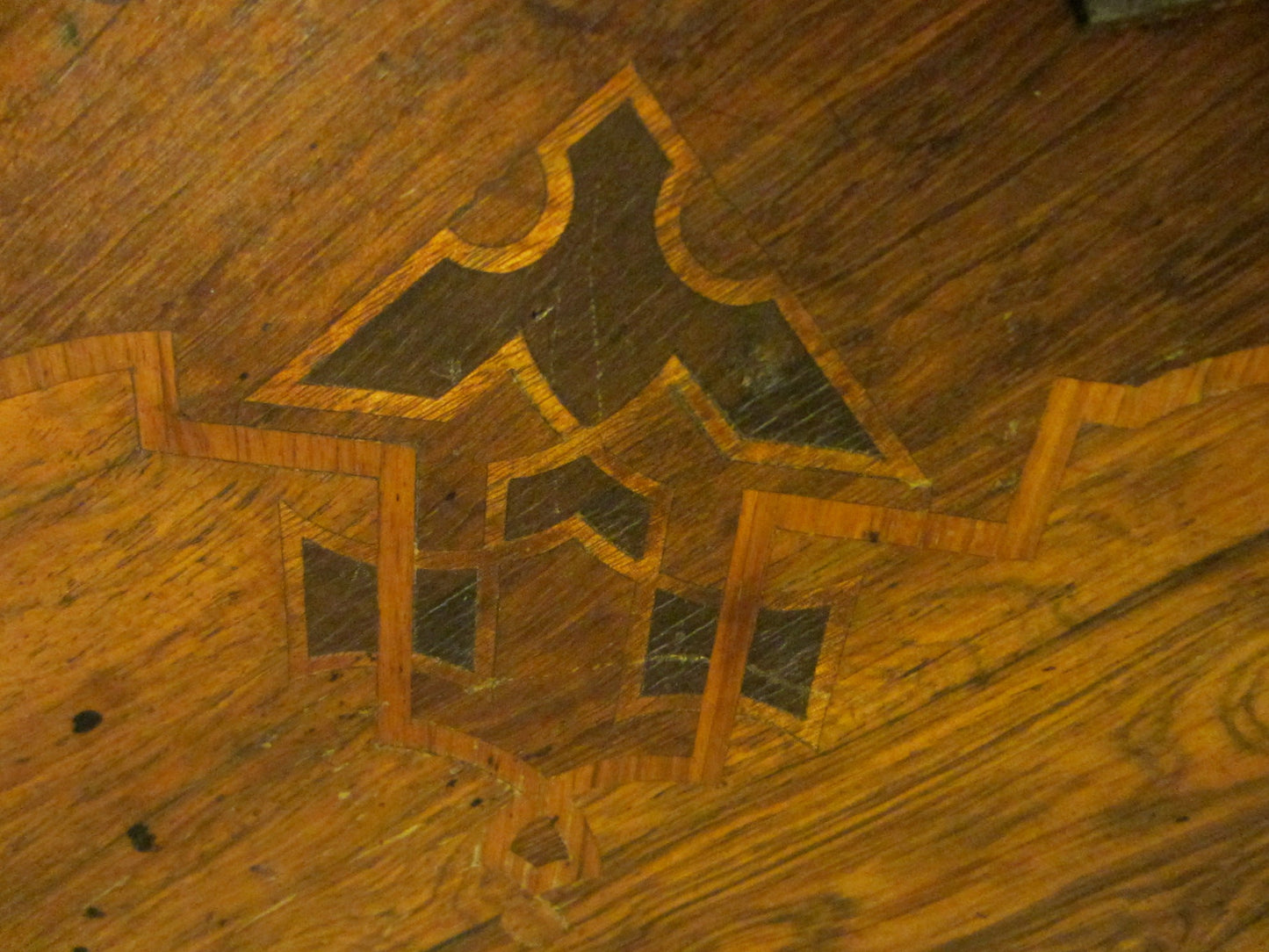 Antique French Walnut Rolling Library Table Inlaid Marquetry