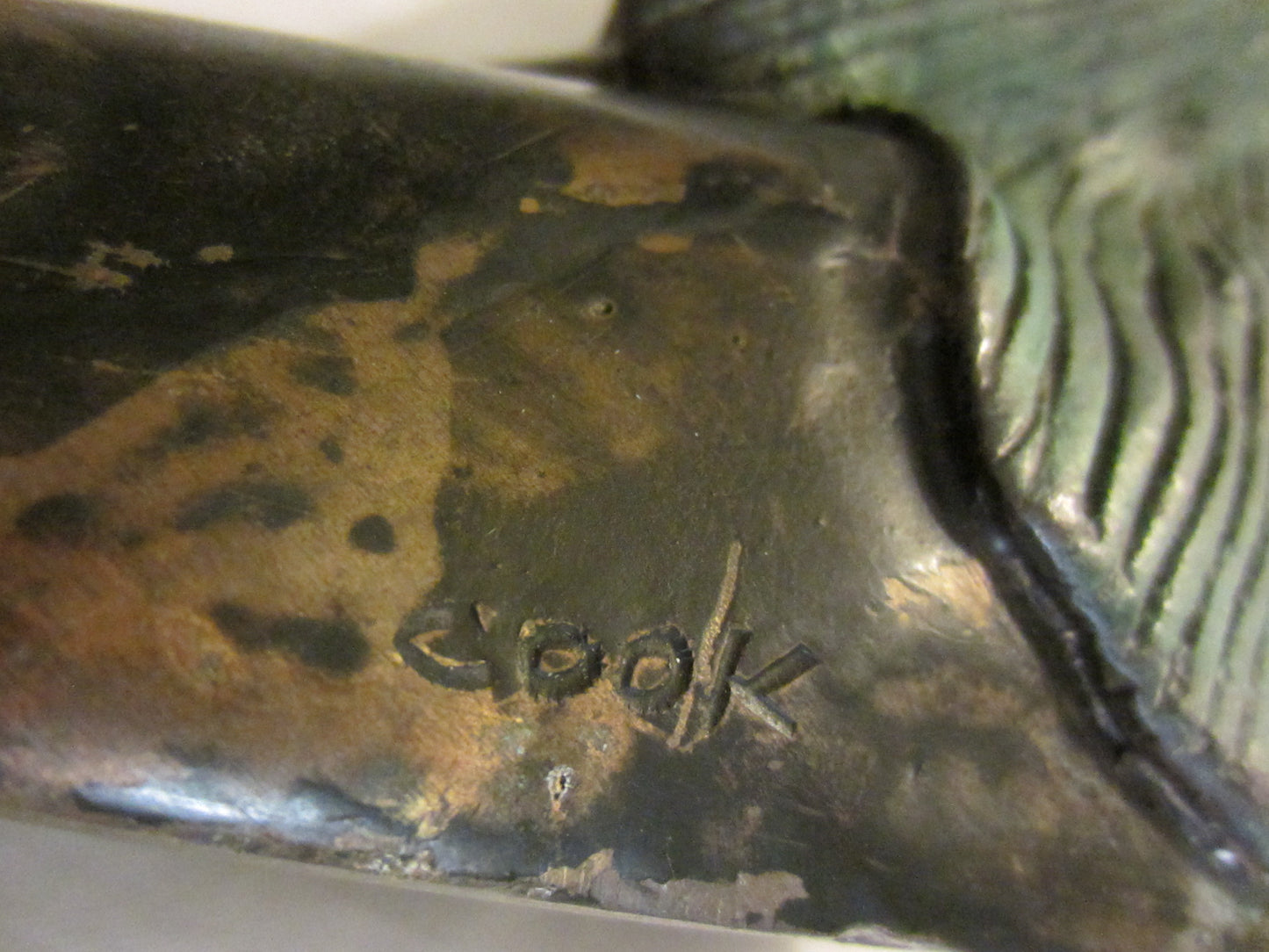 Bronze Fisherman Sculpture Signed Cook - Designer Unique Finds
- 4