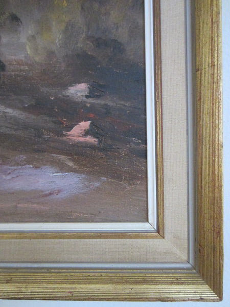 Flossie Marten Desert Landscape Signed Oil On Canvas Original Frame - Designer Unique Finds 