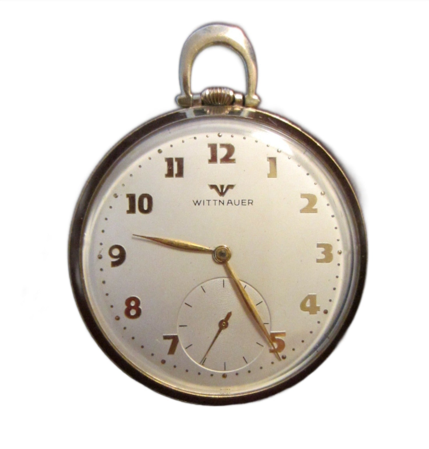 Wittnauer Swiss Hand Wind 17 Jewels Unadjusted 10K GF Pocket Watch