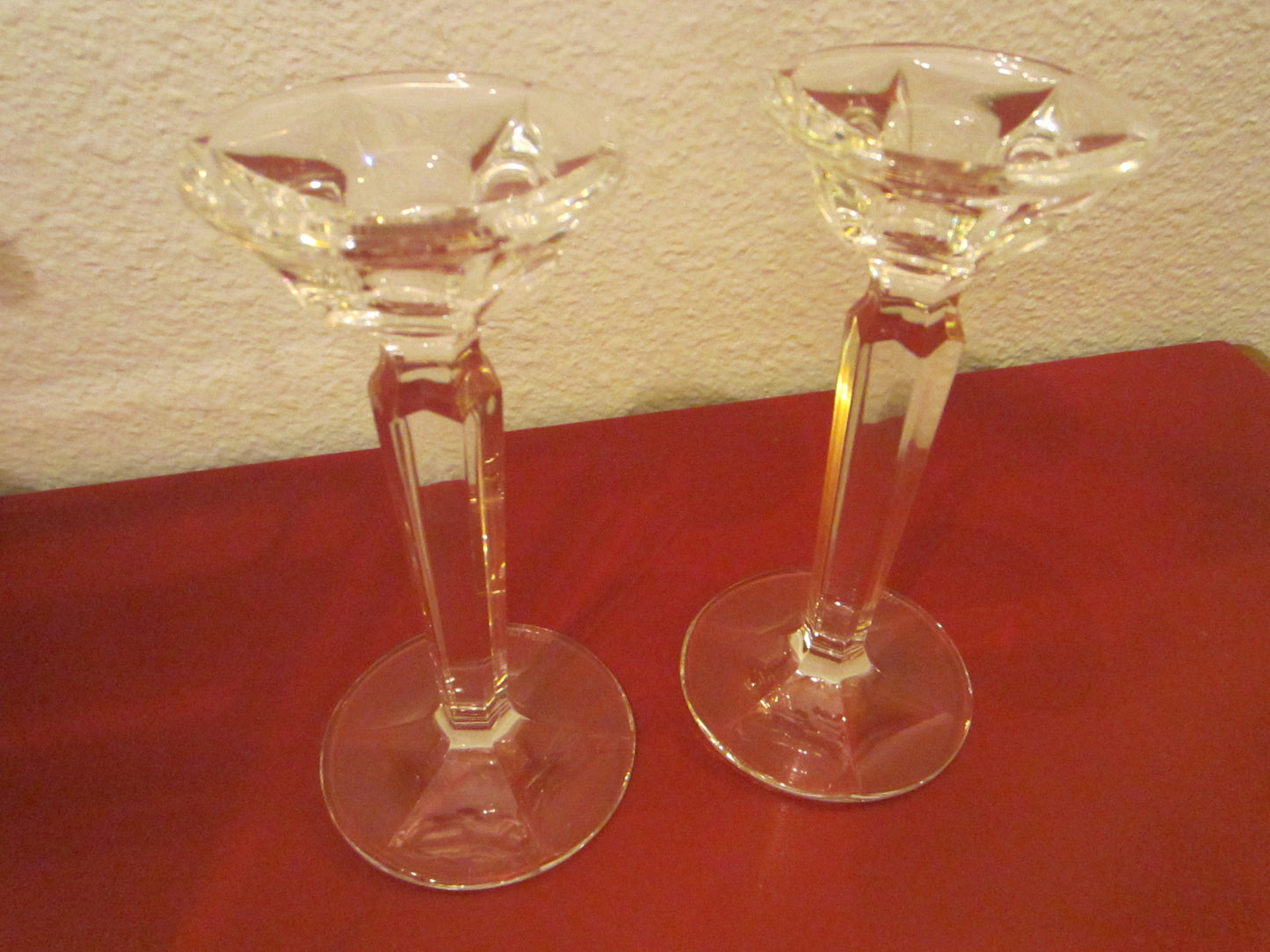 Ralph Lauren Crystal Candle Holders Marked - Designer Unique Finds