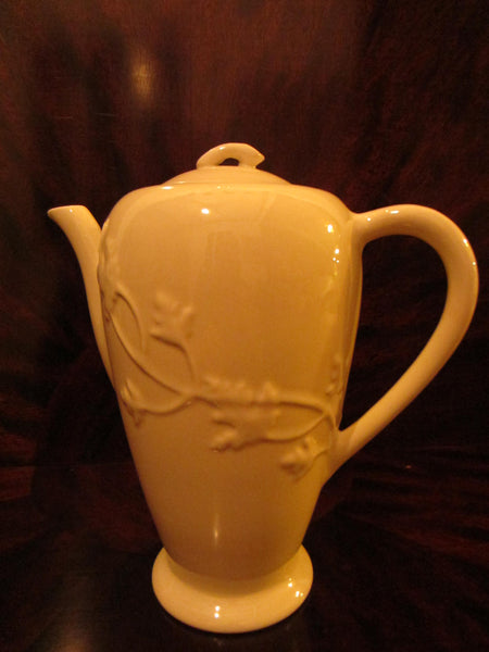 California Ironstone Teapot Coffeepot By Brock Floral Relief