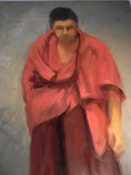 California Artist Dream Of The Red Monsignor Portrait Oil on Canvas - Designer Unique Finds 
 - 3