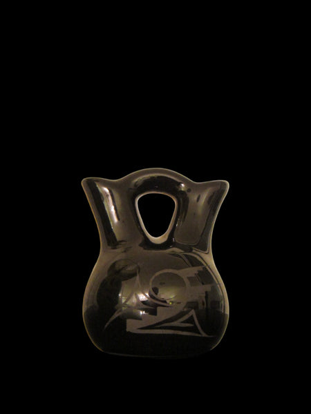 Black Pueblo Ceramic Signed Wedding Vase - Designer Unique Finds 