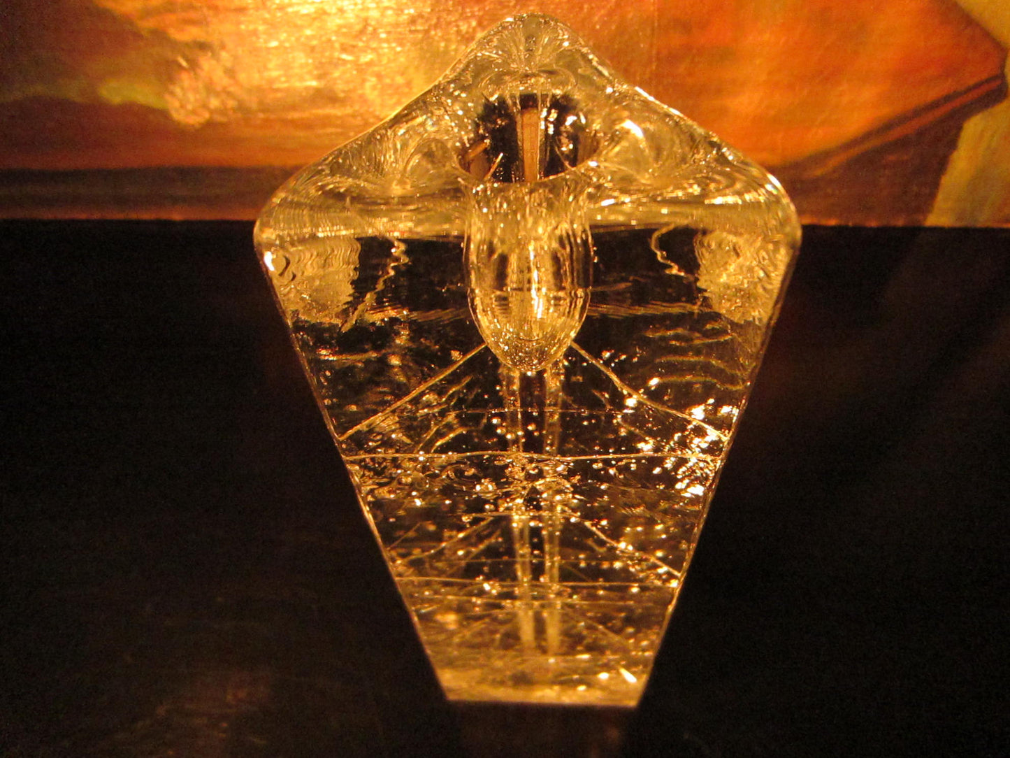 Iitala Arkipeligo Crystal Ice Triangle Candle Holder Made in Finland - Designer Unique Finds
